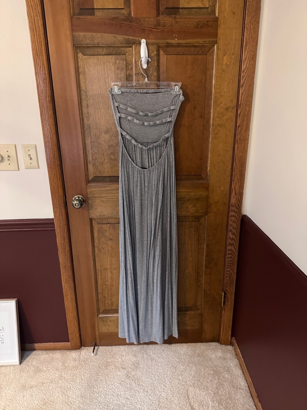 BKE Heather Gray Strapless Maxi Dress - Picture 3 of 3